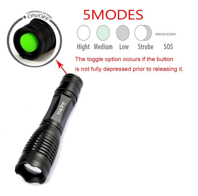 CREE XM-L T6 Tactical Flashlight (CAUTION: 8000 Lumens) – Exiles Tactical